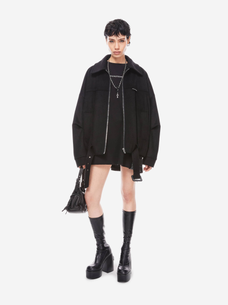Шерстяной бомбер - пальто POST POST SCRIPTUM, цвет: Черный, P_0900.00.00.BLK купить онлайн