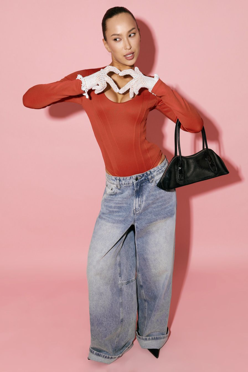 Широкие джинсы TOPTOP, цвет: голубой, TT.036.18482.600 купить онлайн