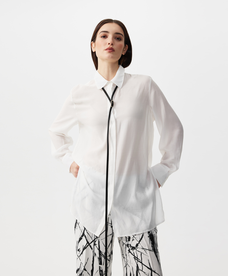 Блузка прямой свободной формы GLVR, цвет: белый, 126G21GAC2226 купить онлайн