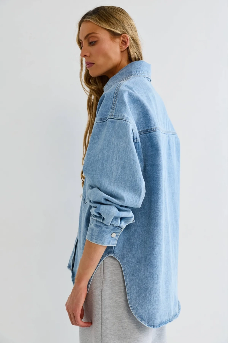 Рубашка джинсовая Erist store, цвет: голубой, НФ-00003296 купить онлайн