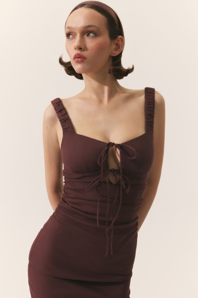 Платье в оттенке Шоколадный Трюфель TOPTOP, цвет: коричневый, TT.011.19441.700 купить онлайн