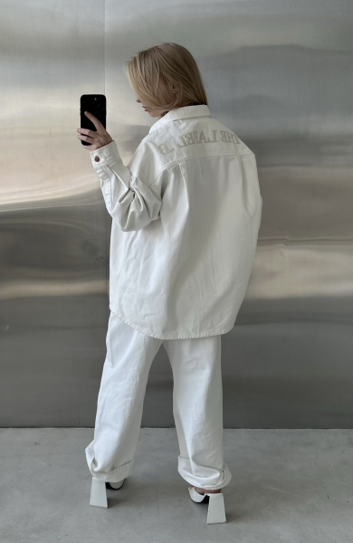 Рубашка объемная из денима Label .B, цвет: белый, Dn.06.4.0325WH купить онлайн