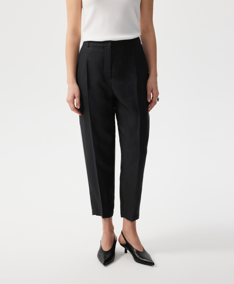 Брюки средней посадки зауженные к низу GLVR, цвет: Черный, 126G21GAC6325 купить онлайн