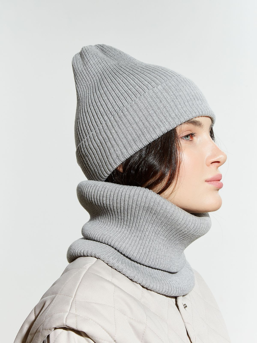 Шапка из хлопка в резинку AROUND, цвет: серый 112_01C15 | новая мужская коллекция купить онлайн