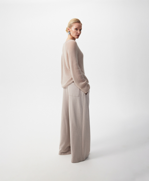 Брюки-палаццо высокой посадки GLVR, цвет: серый, 126G22GAC5609 купить онлайн