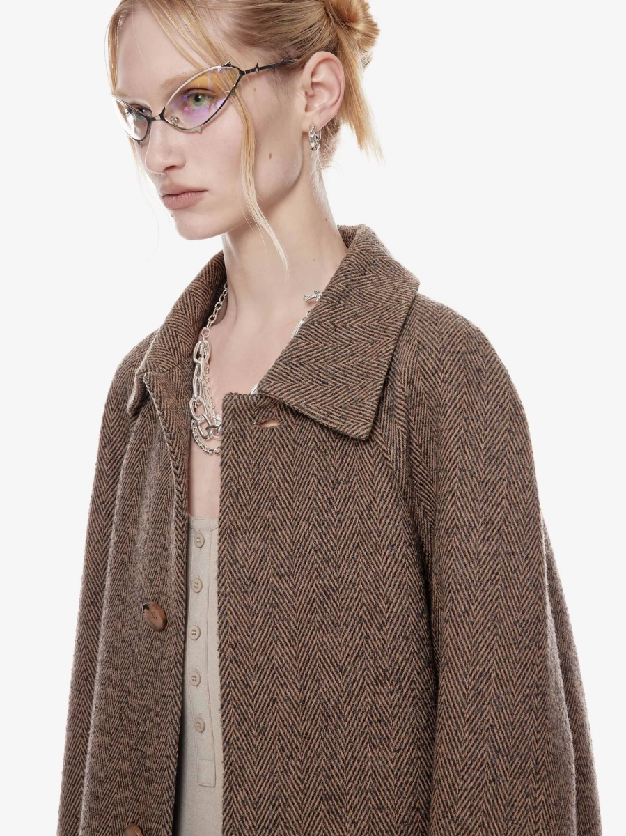 Однобортное пальто оверсайз из шерсти p.p.s., цвет: мультиколор, 1114.000.00.00.637 купить онлайн