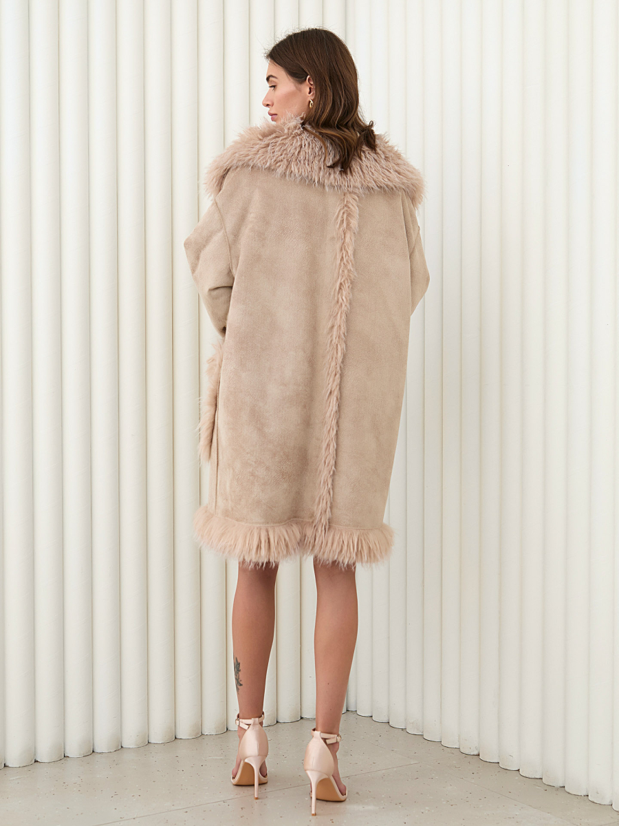 Полупальто двусторонее I.B.W., цвет: эко-мех, бежевый, CO051 купить онлайн Полупальто двусторонее I.B.W., цвет: эко-мех, бежевый, CO051 купить онлайн