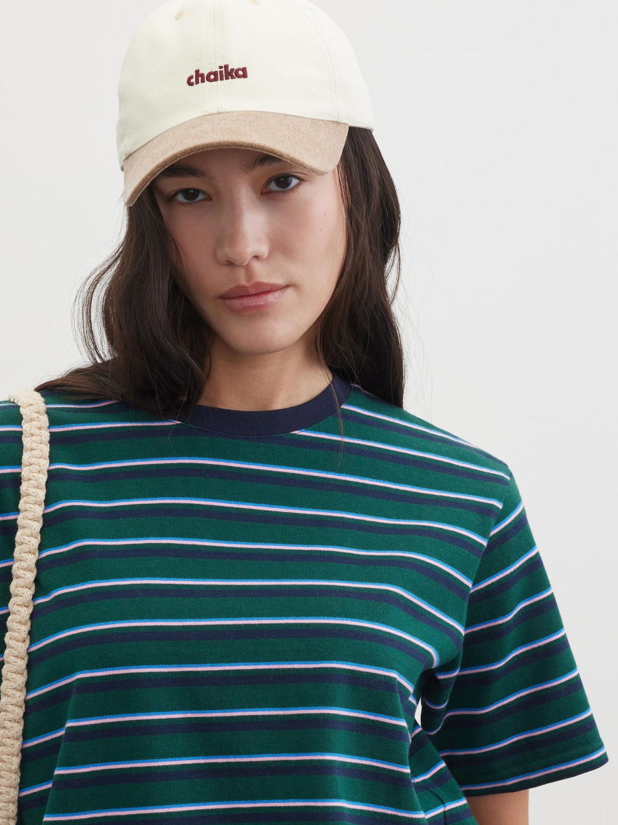 Футболка в полоску Chaika, цвет: зеленый, SS26TS03-180 купить онлайн