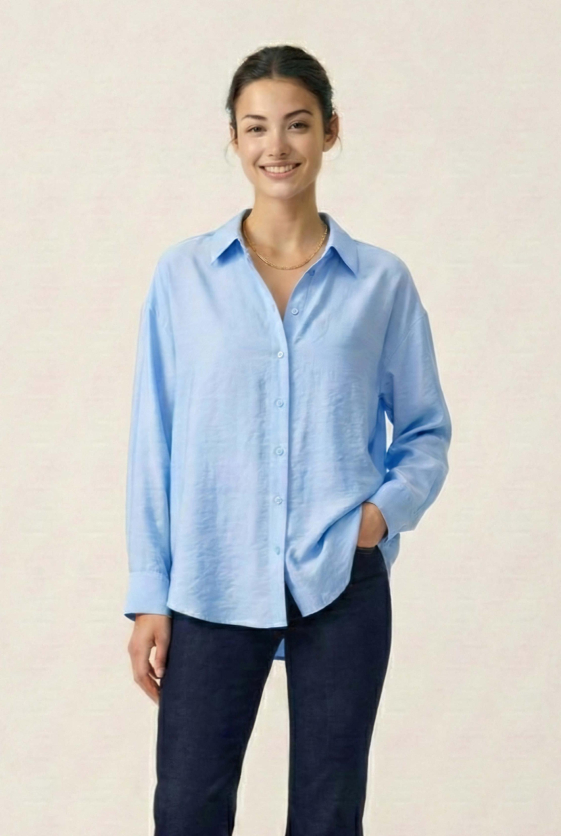 Рубашка оверсайз из вискозы