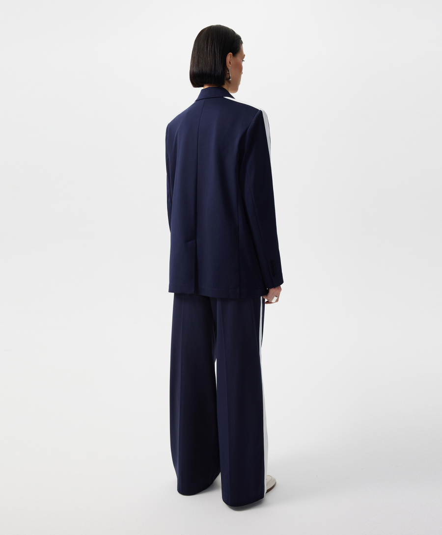 Пиджак с вязаными лампасами на рукавах GLVR, цвет: Черный, 126G23GAC1904 купить онлайн