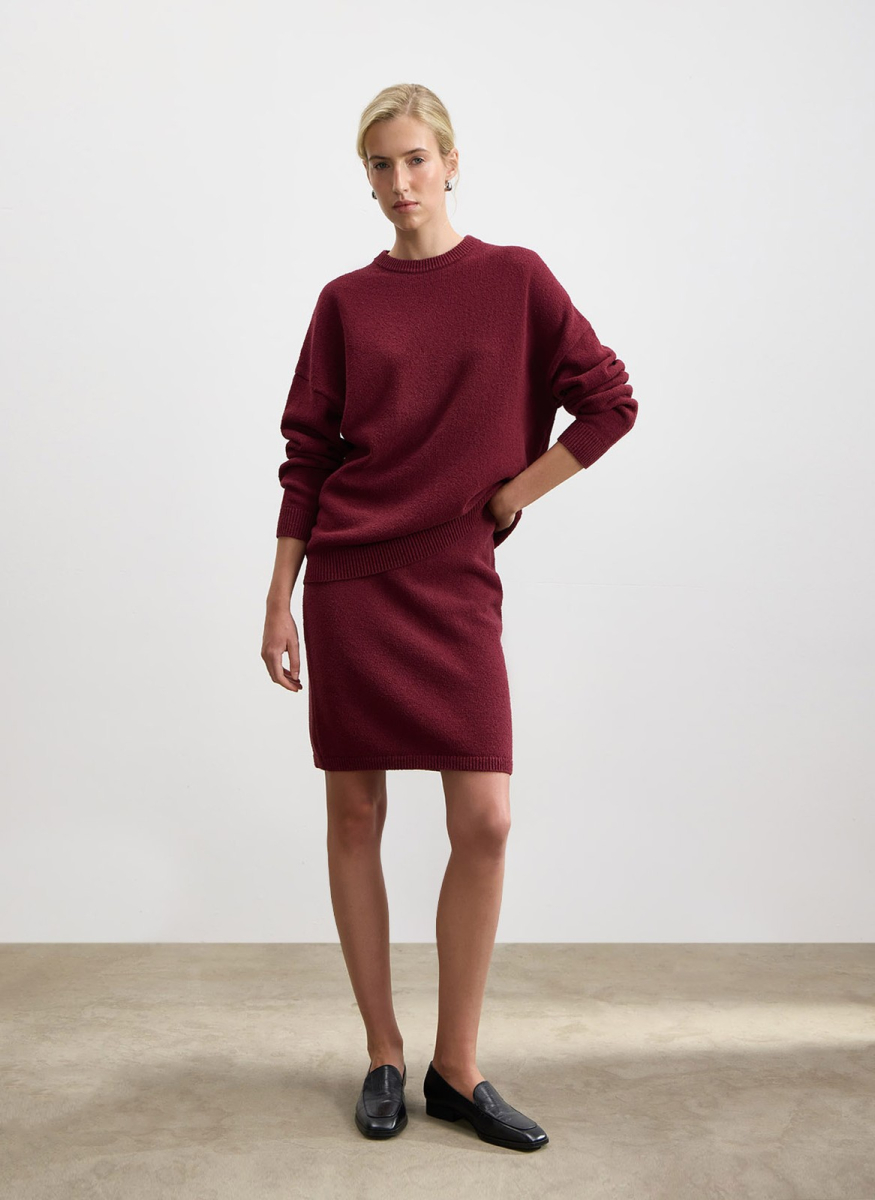 Джемпер фактурной вязки из хлопка ALL WE NEED, цвет: Бордовый,  купить онлайн