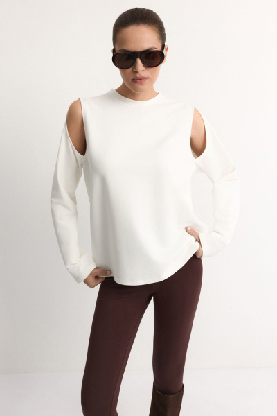 Лонгслив из смесового хлопка TOPTOP, цвет: белый, TT.025.12361.101 купить онлайн