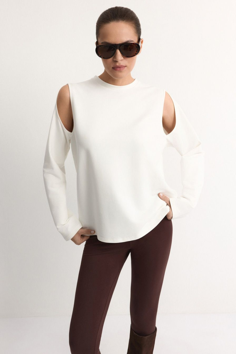 Лонгслив из смесового хлопка TOPTOP, цвет: белый, TT.025.12361.101 купить онлайн