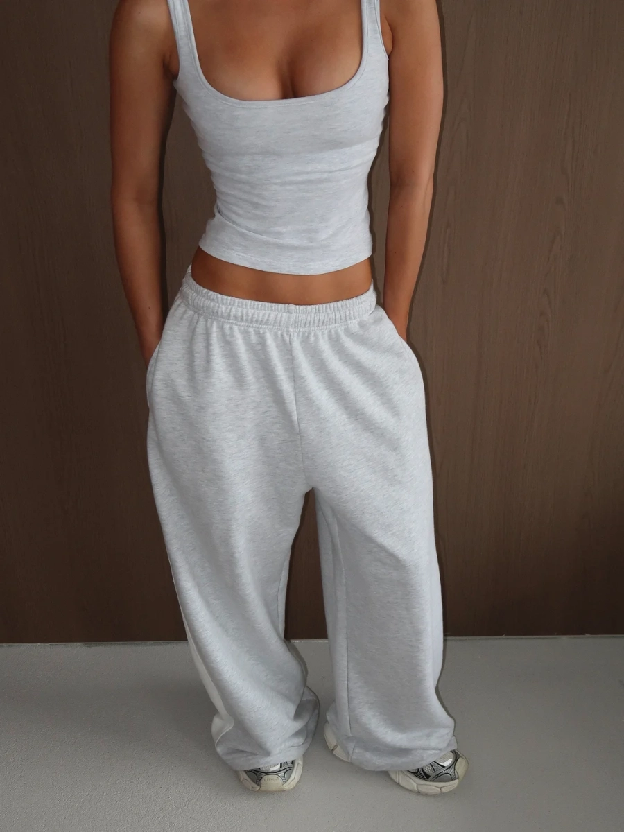 Широкие брюки MIARTLAND, цвет: меланж-молочный, НФ-00000874 купить онлайн