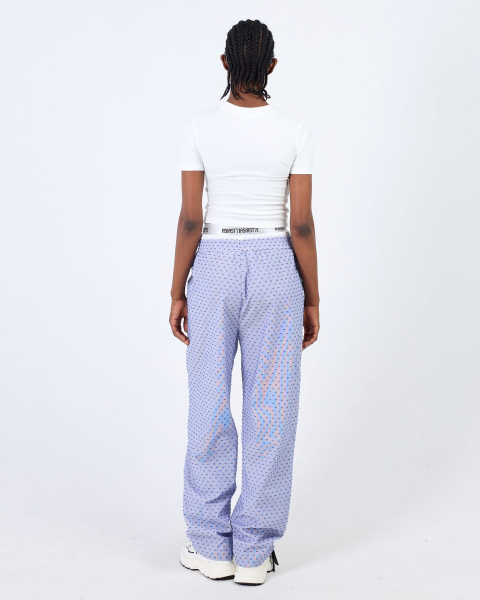 Брюки свободного кроя с двойным поясом ASIA ST 71, цвет: синий, Ast71.pants-relax-blue купить онлайн