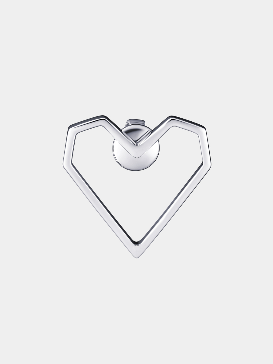 Моносерьга-пусета RUSHEV, цвет: Серебряный, RSHV_VLV_HRTB купить онлайн