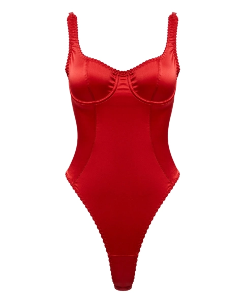 Боди из шелка YONSRU, цвет: красный, YO-753 купить онлайн