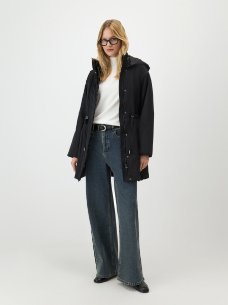 Утепленное полупальто на кулиске Conso, цвет: Черный, SEM 260110 - черный купить онлайн