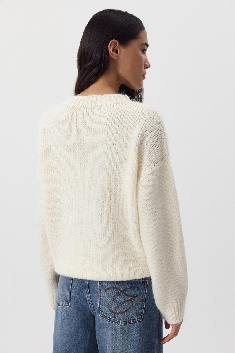 Джемпер из шерсти мериноса Charmstore, цвет: ванильный, 303-41898-113 купить онлайн Джемпер из шерсти мериноса Charmstore, цвет: ванильный, 303-41898-113 купить онлайн
