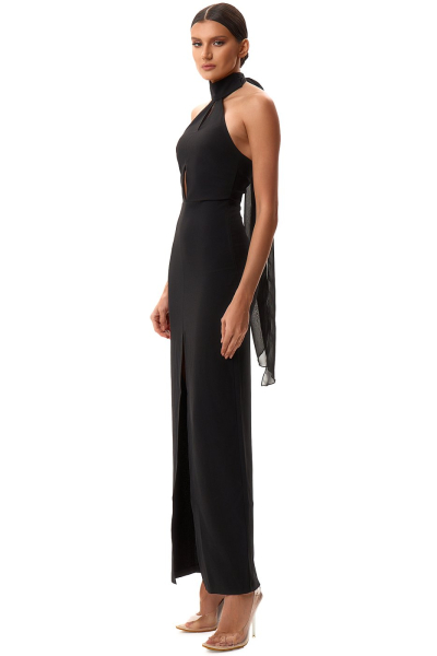 Платье из крепа с шифоновыми завязками SODAMODA, цвет: Черный, 16111 купить онлайн