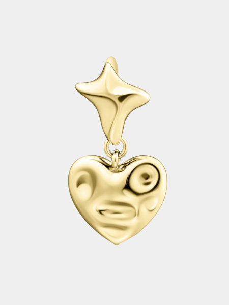 Моносерьга фактурное сердце