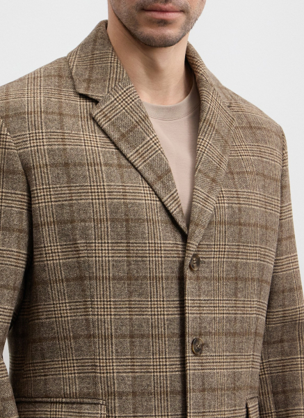 Пиджак из фактурной ткани с шерстью ALL WE NEED, цвет: коричневый,  купить онлайн