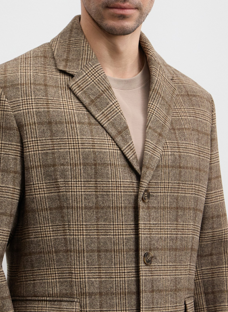 Пиджак из фактурной ткани с шерстью ALL WE NEED, цвет: коричневый,  купить онлайн