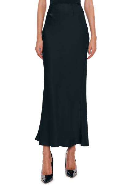 Юбка макси из сатина SODAMODA, цвет: Черный, 12654 купить онлайн
