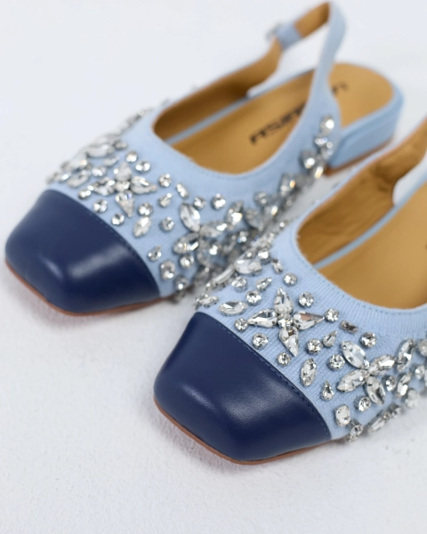 Туфли слингбэк Камни ASIA ST 71, цвет: синий, Ast71.Slingback-blue купить онлайн