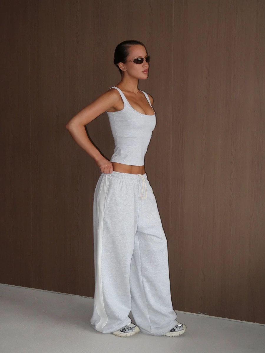 Широкие брюки MIARTLAND, цвет: меланж-молочный, НФ-00000874 купить онлайн