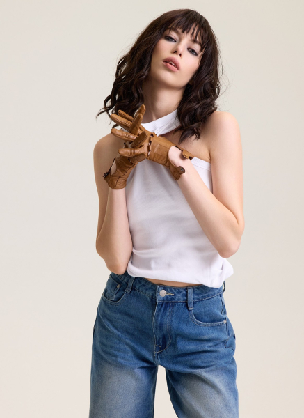 Майка в рубчик ALL WE NEED, цвет: белый,  купить онлайн