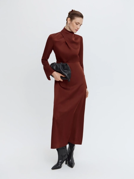 Платье атласное ANNA PEKUN, цвет: коричневый, 21.2599.700 купить онлайн