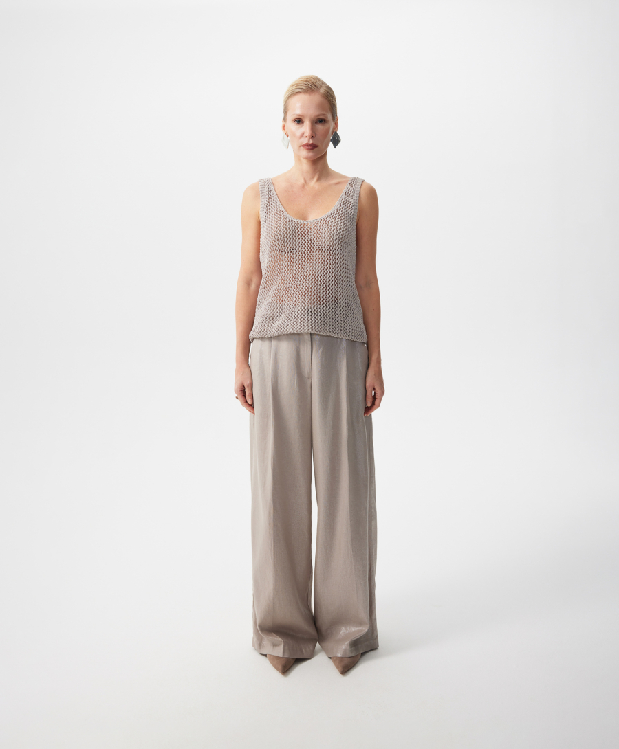 Брюки-палаццо льняные