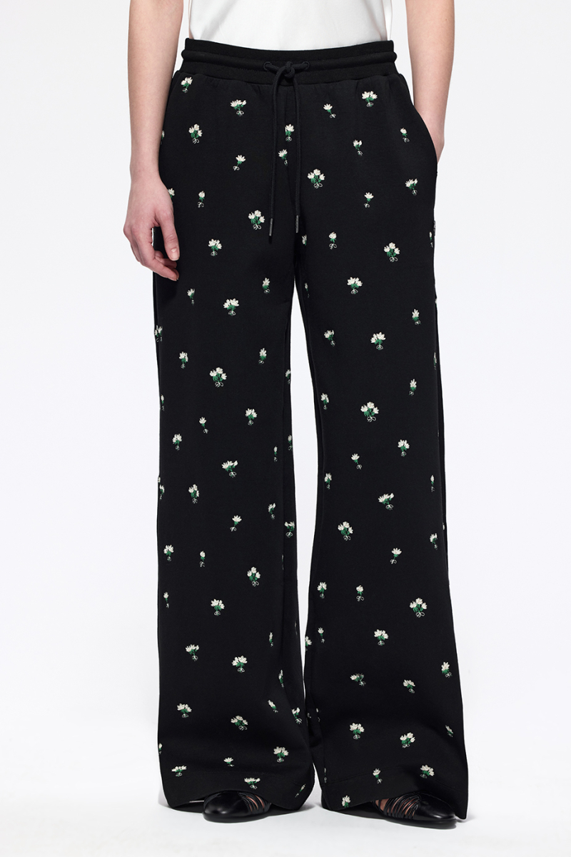 Брюки трикотажные с вышивкой DREAMS BY ALENA AKHMADULLINA, цвет: Черный, 126103080404377/403000 купить онлайн