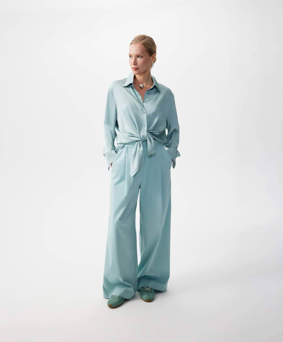 Брюки с поясом на резинке GLVR, цвет: зеленый, 126G26GAC5608 купить онлайн