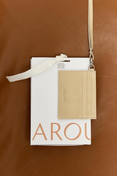 Картхолдер со съемным ремешком из кожи AROUND, цвет: бежевый 3_2L07 купить онлайн