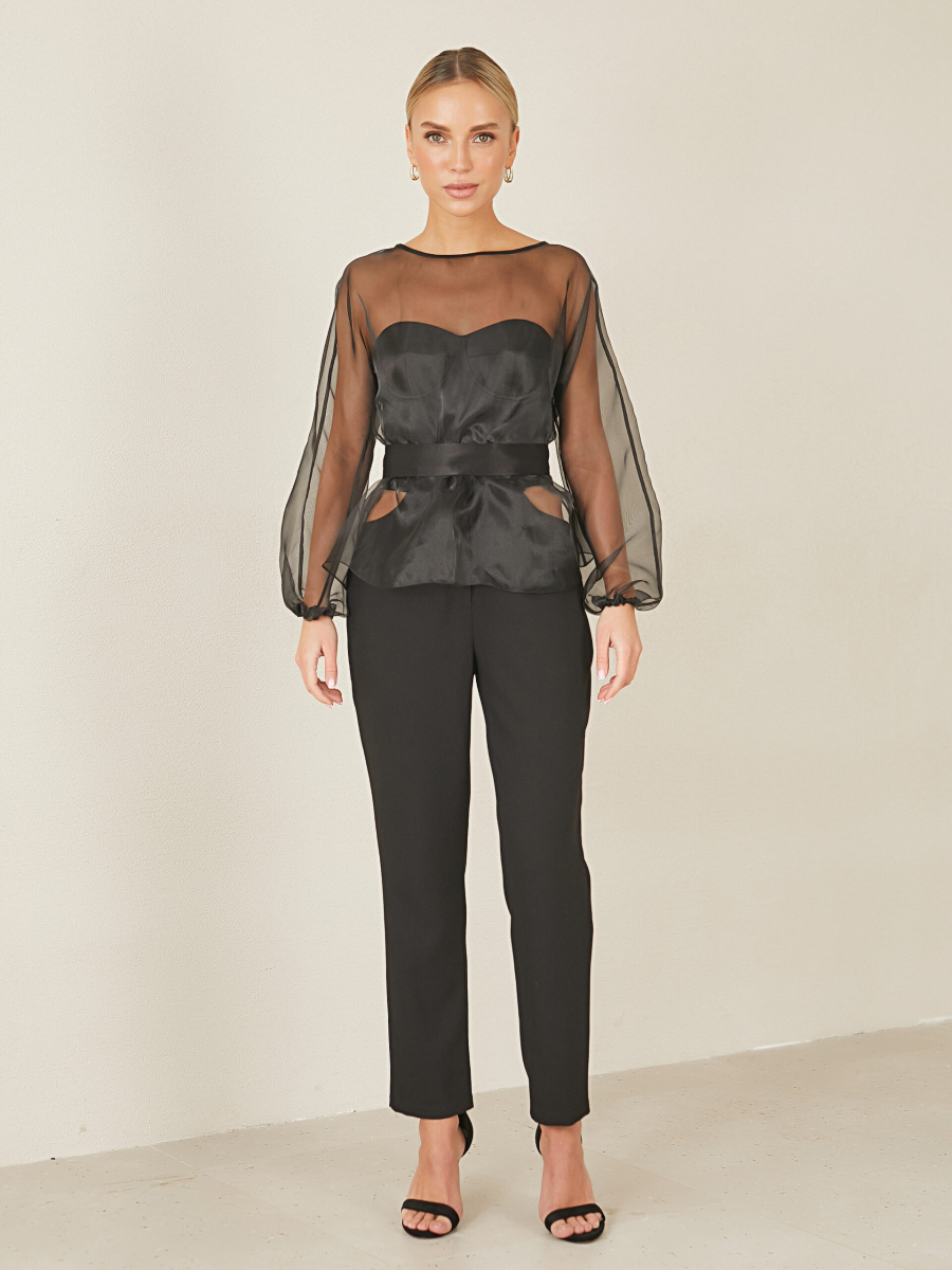 Брюки с вырезами на бедрах I.B.W., цвет: Черный, ES009 купить онлайн