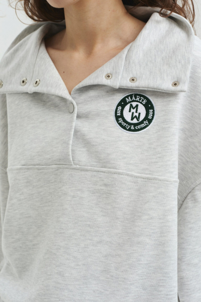 Свитшот из футера 2.0 marte, цвет: серый,  купить онлайн