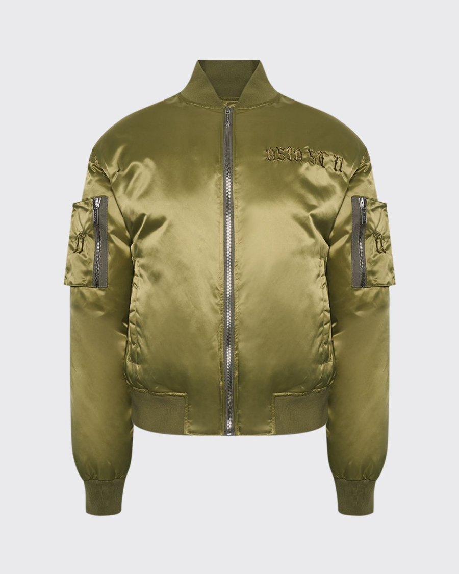 Бомбер с эффектом сатина ASIA ST 71, цвет: зеленый, Ast71.bomber-olive купить онлайн