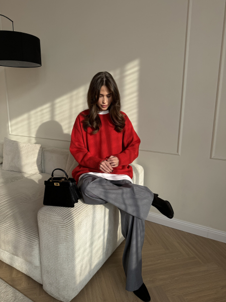 Джемпер из шерсти мериноса VLVT, цвет: красный, 00-00005291 купить онлайн