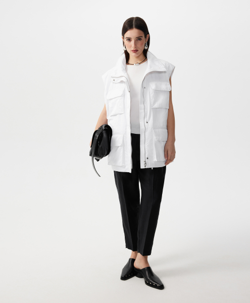 Жилет демисезонный из влагостойкой плащовки GLVR, цвет: белый, 126G21GAC4705 купить онлайн