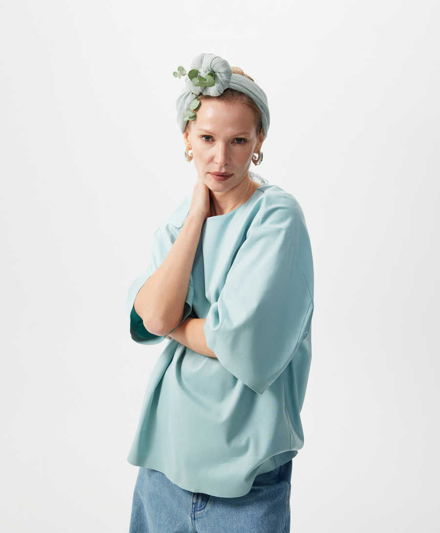 Блузка с разрезом-капелькой на спинке GLVR, цвет: зеленый, 126G26GAC1215 купить онлайн