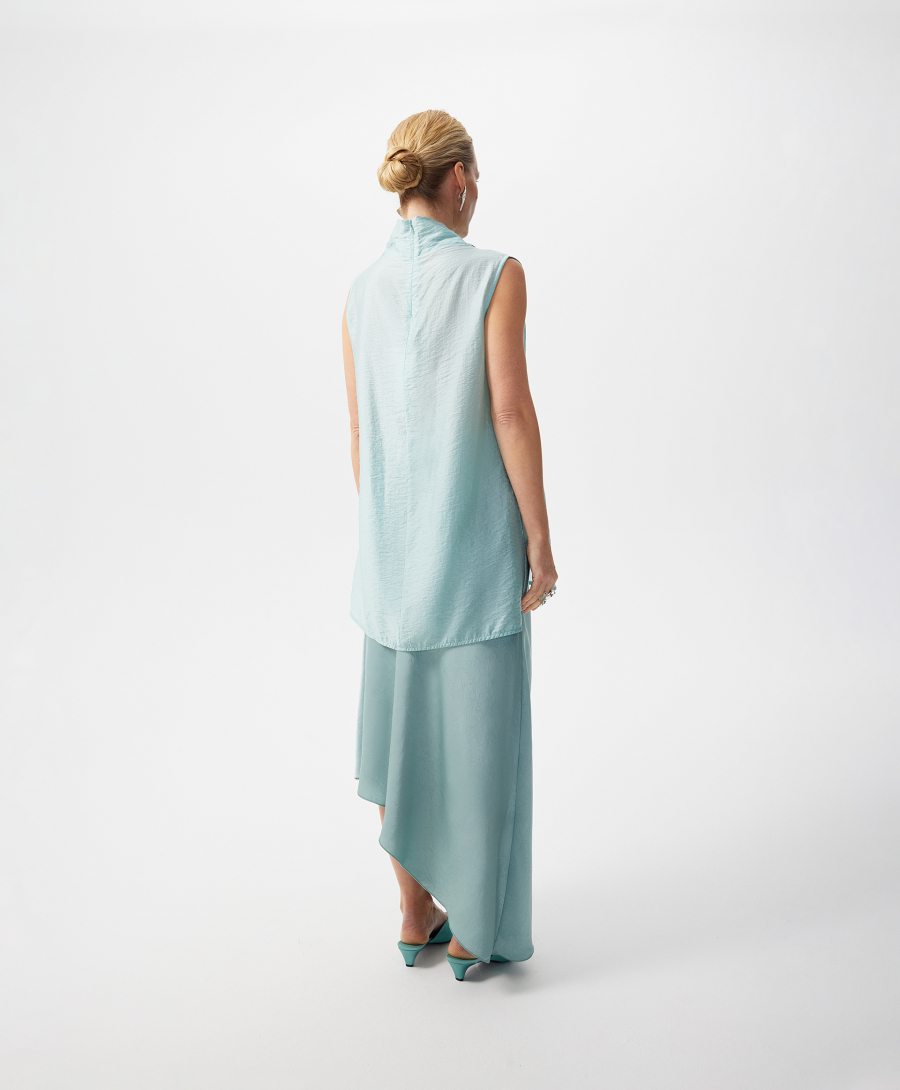 Блузка удлиненная без рукавов GLVR, цвет: зеленый, 126G26GAC2220 купить онлайн