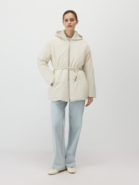 Утепленное полупальто с капюшоном Conso, цвет: белый, SEM 260107 - молочный купить онлайн
