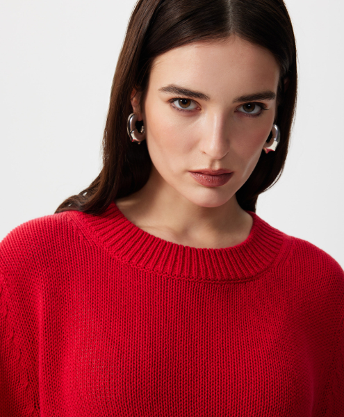 Джемпер полуприлегающего силуэта GLVR, цвет: красный, 126G25GAC3113 купить онлайн