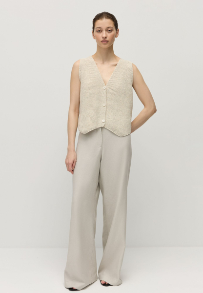 Жилет на пуговицах из переработанного хлопка AROUND, цвет: белый песок, 219_138С01 купить онлайн