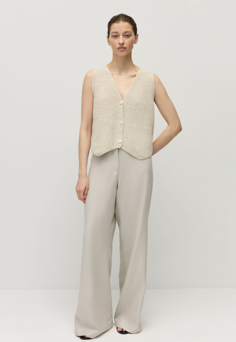 Жилет на пуговицах из переработанного хлопка AROUND, цвет: белый песок, 219_138С01 купить онлайн