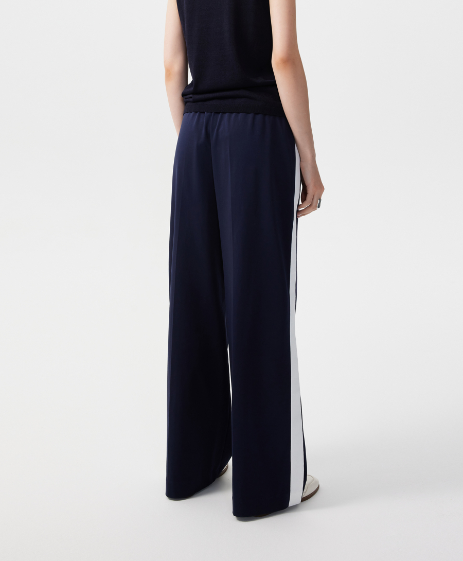 Брюки-палаццо с вязаными лампасами GLVR, цвет: Черный, 126G23GAC5611 купить онлайн