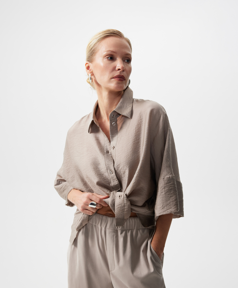 Блузка с коротким рукавом оверсайз GLVR, цвет: серый, 126G22GAC2230 купить онлайн