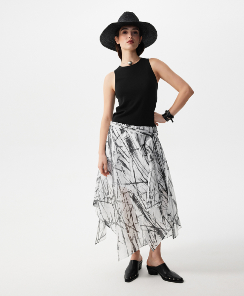 Юбка с неровной линией низа